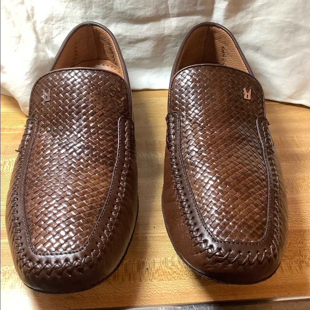 Moreschi Pixel Woven Leather Driving Loafers Mens Shoes​​​​​​​